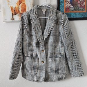 St John's Bay Houndsthooth Button Up Blazer
